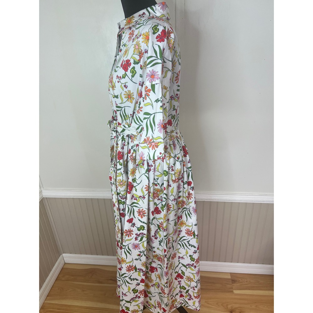 Kate Spade New York Greenhouse Floral Cotton Poplin Midi Shirt Dress Size L NWOT - Picture 11 of 14